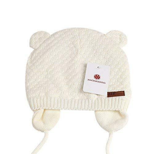 XIAOHAWANG Baby Hat Cute Bear Toddler Earflap Beanie S(0-7 Months), A-white - Picture 7 of 8