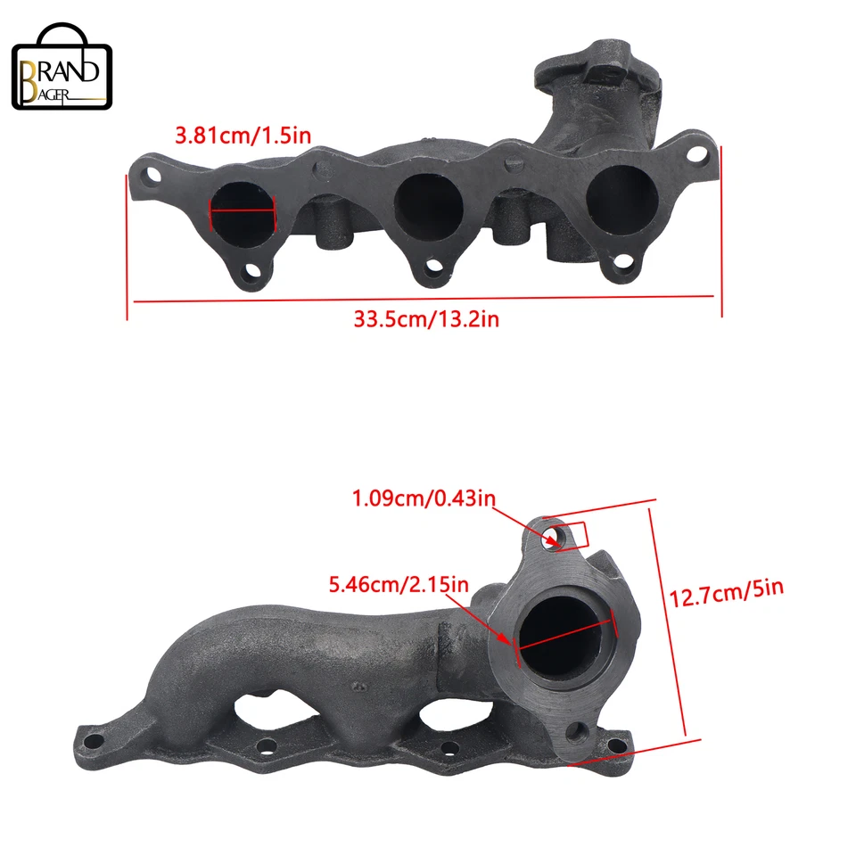 Colector de escape para Mitsubishi Montero 2001-2002 3,5 L conductor/lado izquierdo MR497481 Foto 2 de 4