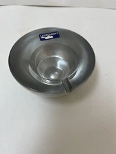 SUPER RARE Leonardo personal silver metallic ashtray, Made in Germany MCM