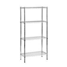 4 TIER WIRE SHELVING CHROME HEAVY DUTY 100 X 40CM WITH 180CM GREY LEGS, £80+VAT