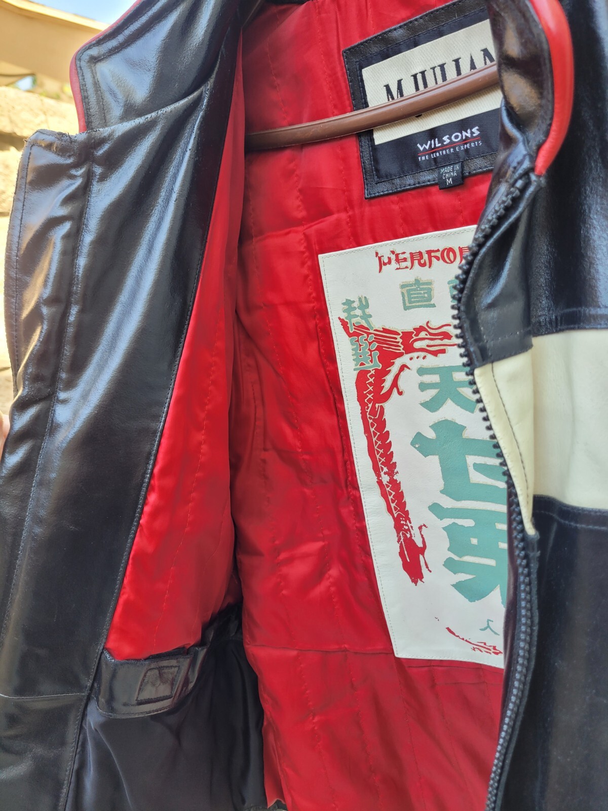 90'S Vintage Wilson's Leather Motorcycle Jacket Medium Gem