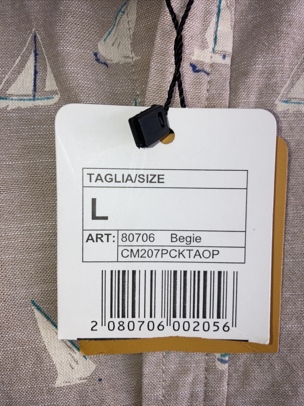 PLAZA Italiaman Retro "Sailing Boat" 100% Cotton Shirt,  Size  L, BNWT 4