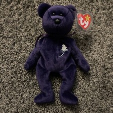 TY Beanie Baby - PRINCESS the Purple Bear PE Version - 1997  8.5 inch W/Tags