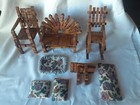 Clothespin Doll House Furniture Loveseat Rocker Chair Vintage Cottage Core OOAK  — photo 6
