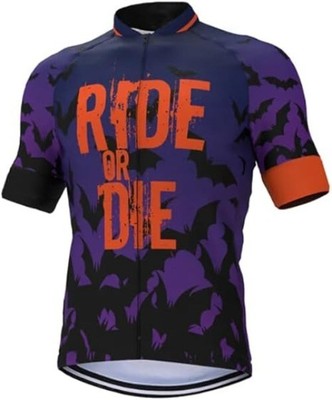 Cycle-Run Men's Short Sleeve Cycling Jersey Ride or Die Purple Size 2XL