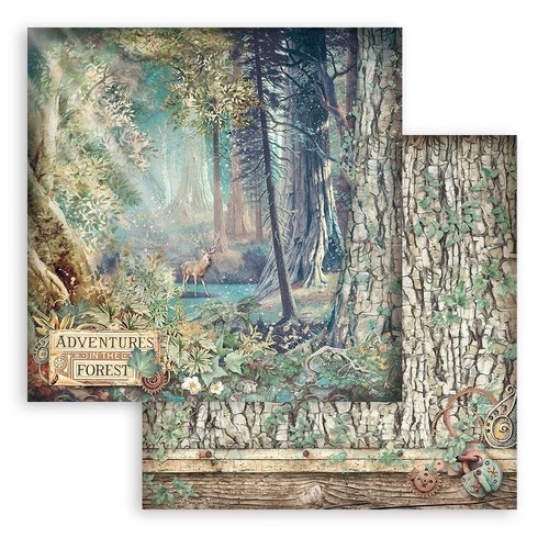 Stamperia BOSQUE MÁGICO - 8"" X 8"" Papel de doble cara - 10 HOJAS, Fantasía, Castillo - Imagen 3 de 14