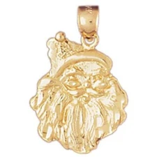 New 14k Yellow Gold Santa Clause Pendant