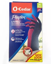 MEDIUM Playtex O-Cedar Living Gloves Drip-Catch Cuff Reusable Gloves Combo Pack