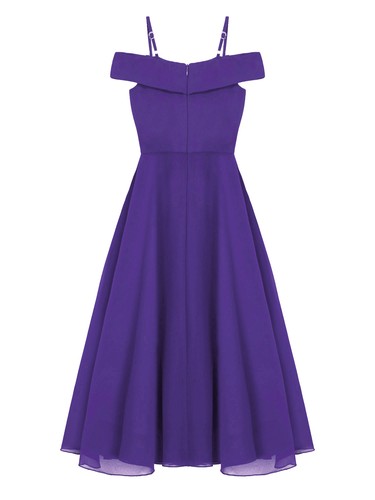 Kinder Mädchen Kleid Bühne Chiffon Abendkleid Homecoming Outfit A-Linie Prinzessin - Bild 63 von 84