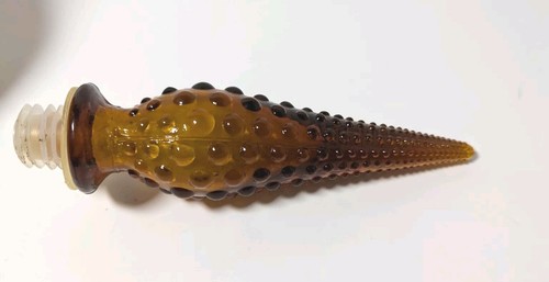 Vintage Rossini Empoli Amber Glass Genie Bottle Decanter Diamond Point 22” Hob - Picture 6 of 8