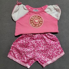 BUILD-A-BEAR WORKSHOP Cheerleading Shirt  Pink Shorts Clothes Outfit BABW