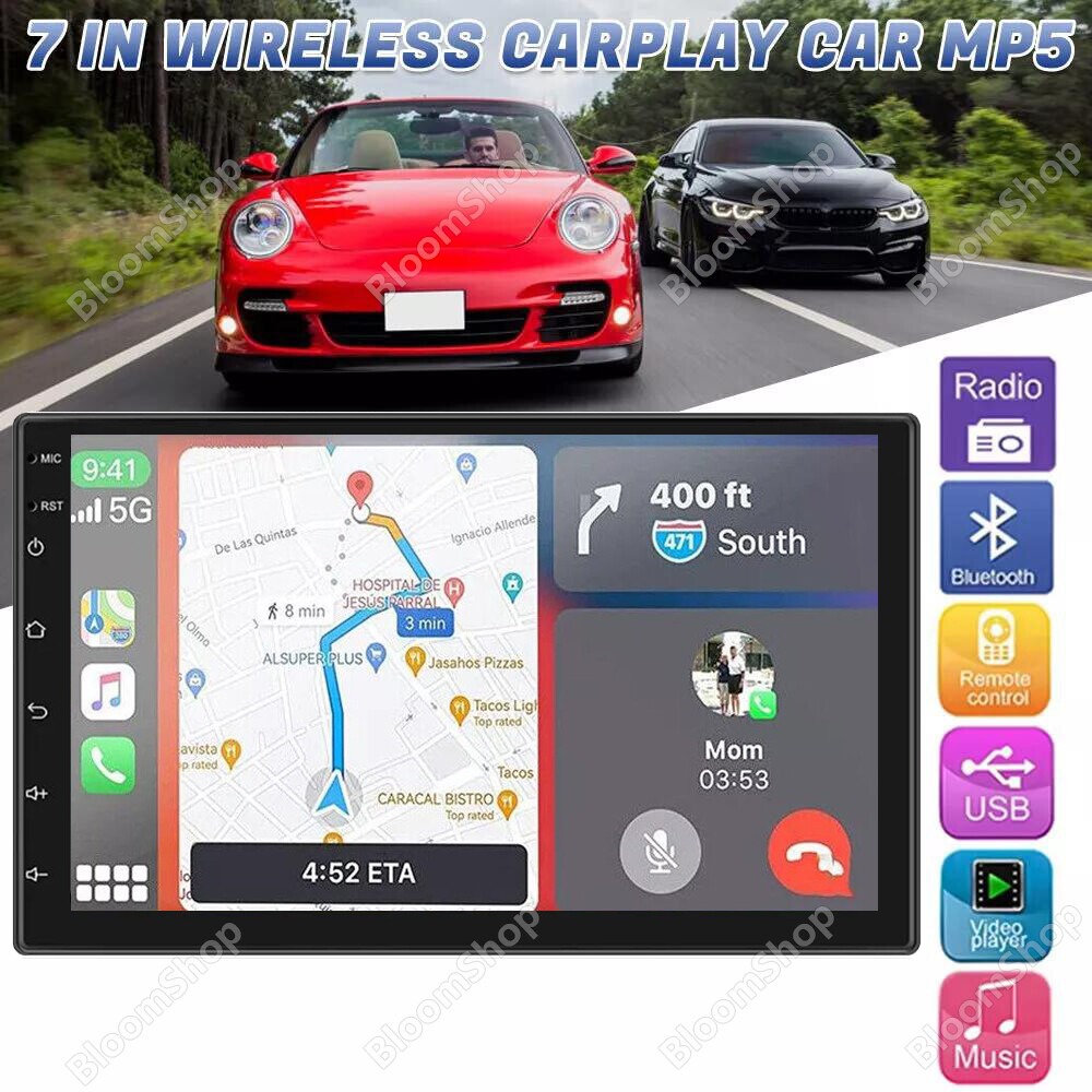 7 Inch 2GB+32GB Android 13 Car Stereo with CarPlay GPS Navigation Double 2 DIN