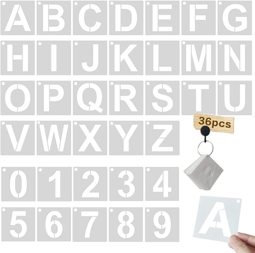 1 Inch Letter Stencils Kit, Alphabet Art Craft Stencils, Reusable Plastic - Picture 12 of 12