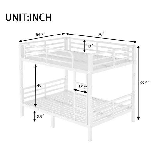 Literas dobles XL completas XL queen de alta resistencia con marcos de literas de metal muebles Foto 3 de 4