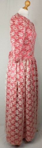 Edna Pullinger True Vintage Dress Exclusive Dressmaker Floral Net Lace Size M - Picture 9 of 12