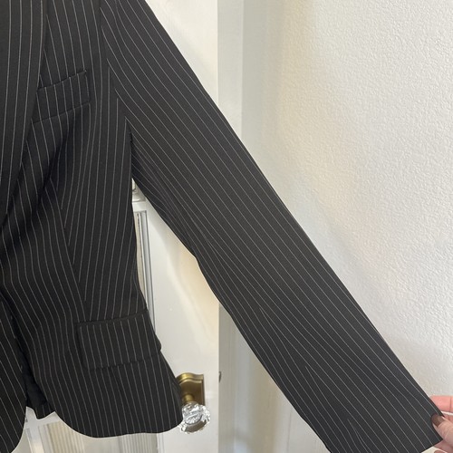 Pinstripe Blazer Women's 7/8 Black White NWT - Picture 5 of 13