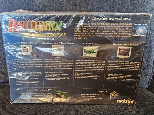 Matrox Graphics Rainbow Runner Studio Millennium 2 Version Sealed Video Editing - Picture 5 of 5