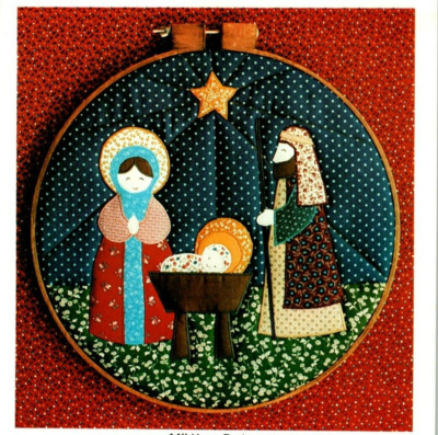 Nativity Hoop Design Pattern Vintage Christmas 14'' Quilting Hoop