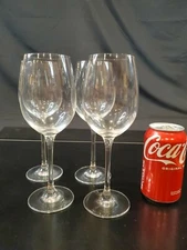 Lot of 4 Zwiesel Glas Red Wine Glasses signed H.  8.75"
