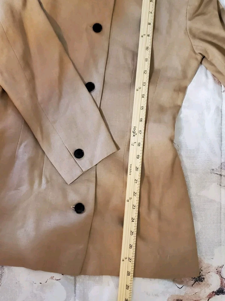 Chaqueta Blazer Albert Nipon Para Mujer 6 Vintage Viscosa/Lino Profesional Hecha en EE. UU. Foto 4 de 4