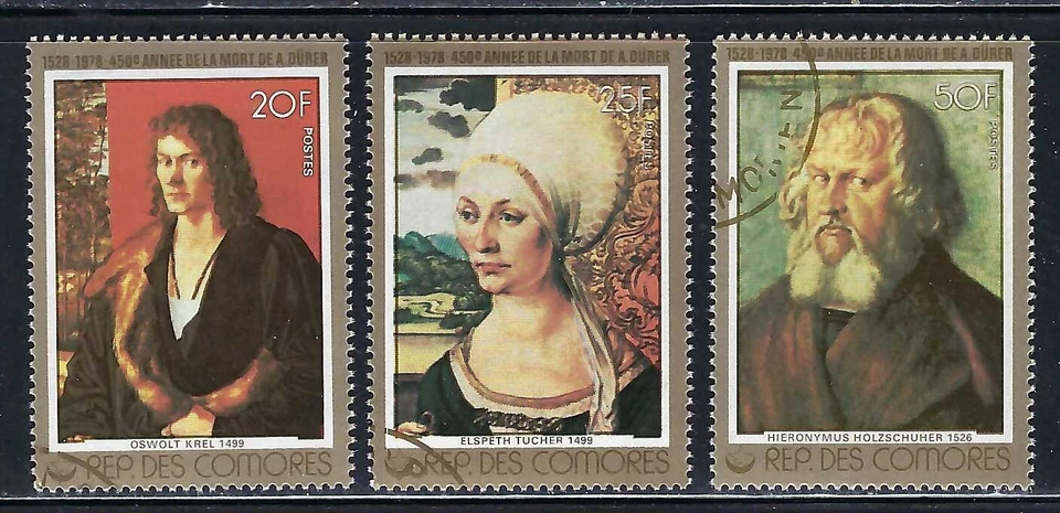 Comoras 1978 6v. CTO NH 450 aniversario. Muerte de Albrecht Durer • Pinturas • Arte Foto 2 de 3