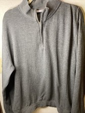 Cutter  Buck Gray Pullover 1/4 Zip Long Sleeve Sweatshirt Men's L/G Gray