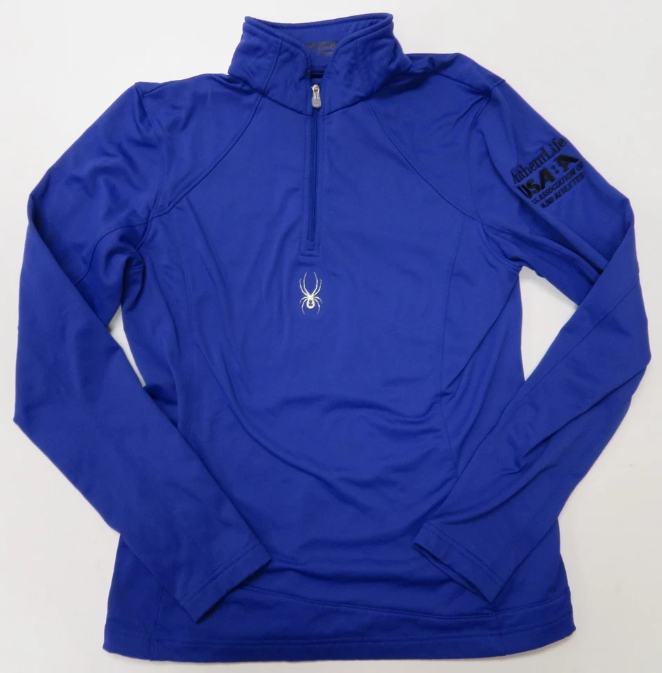 Pullover Spyder para mujer talla 10 1/4 1/2 cremallera púrpura capa base yoga correr Foto 2 de 4