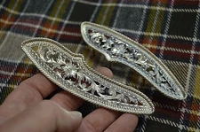 Fleming Sterling Silver Floral Filigree SHOW SADDLE TRIM PLATES *RARE very fancy