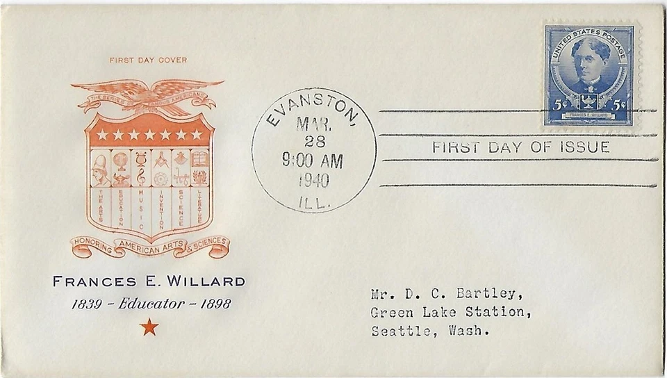 3 '40 FDCs 50th Idaho Sthd B4 on Anderson SC#896, 2 Frances E. Willard SC#872 - Image 2 of 3