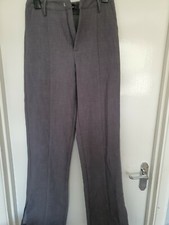 Pretty Little Thing Wide Leg Split Hem Trousers Charcoal Size 10