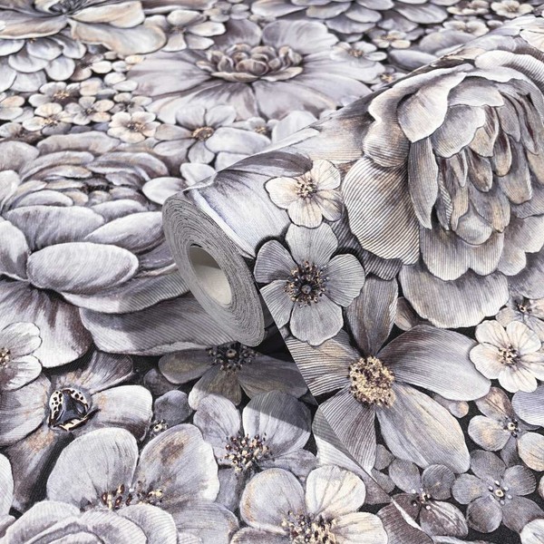 Vliestapete Botanica 33955 Blumen Strukturiert Lila Beige Marburg (5,42€/1Qm)-image