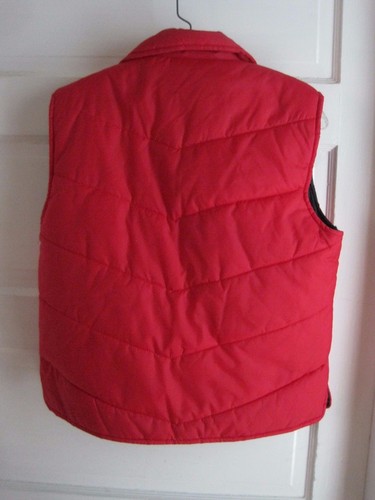 Vintage Little Lisa Puffer Quilted Winter Vest Argyle Knit Yolk Girls Youth M - Picture 4 of 6