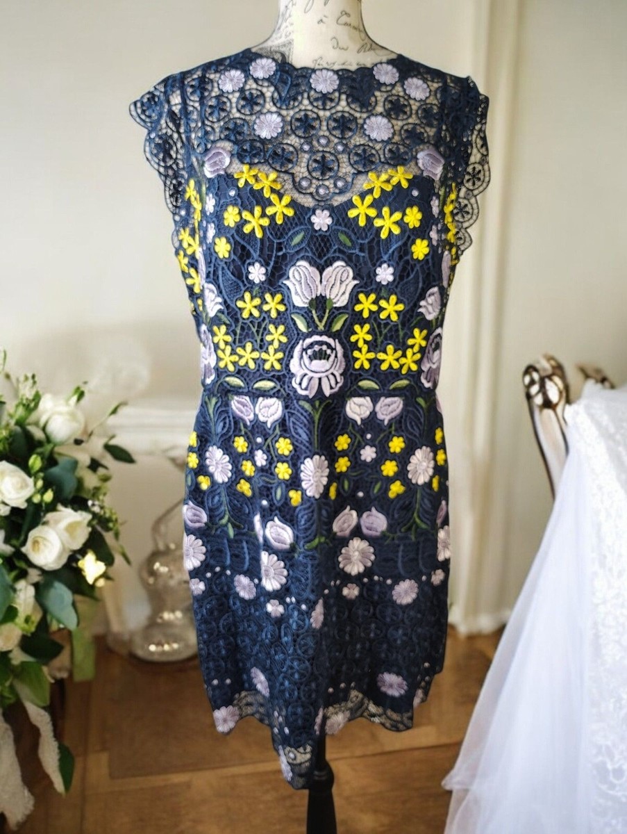 NWT Karen Millen Size 10, Blue Yellow Garden Party Dress, 'Lace' Cut Out, Spring | eBay NWT Karen Millen Size 10, Blue Yellow Garden Party Dress, 'Lace' Cut Out, Spring | eBay