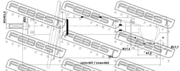 01110-006FR FEBEST Shock Absorber for LEXUS,TOYOTA,TOYOTA (GAC)