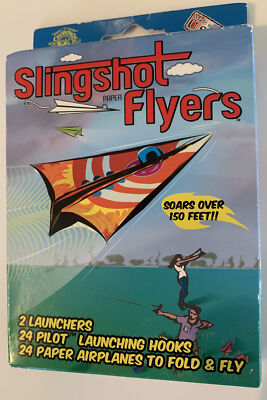 SLINGSHOT FLYERS Sling shot Paper Flyers 2 Launchers 24 Paper Airplane Flyers