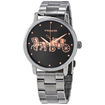 Coach Black Dial Watch with Rose Gold Accents Brand New! COACH Accent Bracelet Watch Crystals Rose Gold  main image 2