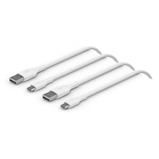 Belkin USB-C zu USB-A Lade-/Datenkabel 1m Weiß 2er-Pack USB-IF-zertifiziert NEU
