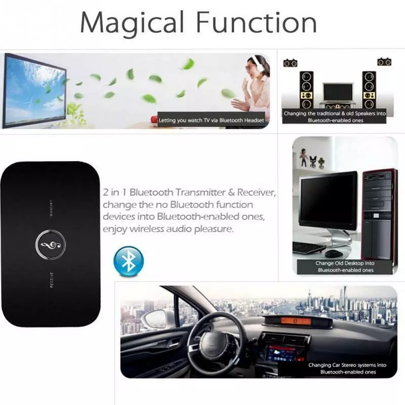 Bluetooth audio transmitter wireless audio adapter stereo music stream transmitter for tv pc mp3 dvd player sale