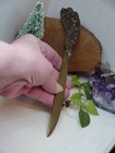 Antique Bronze Jugendstil Art Nouveau Letter Opener 8" Austria Floral Raised — photo 1