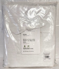 Pottery Barn Euro Belgian Flax Linen Waffle Weave 1-Sham 26" x 26" White