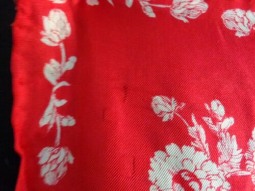 Red Floral Scarf Zinnias Daisies 26" x 26" Echo Rayon - Picture 4 of 5
