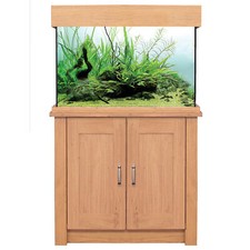 Aqua One Oak Style Aquarium & Cabinet Classic Design LED Heater Filter Fish Tank