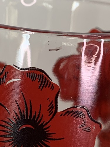 Boscul Red Azalea Peanut Butter Water Glass Glasses Drinking Kitchen -extra leaf - Picture 4 of 7