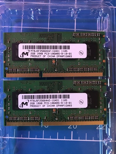 MICRON 4GB SET 2x2GB PC3-10600S DDR3-1333 204-Pin SODIMM MT8JSF25664HZ-1G4D1