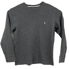 Polo Ralph Lauren Men's Gray Waffle Knit Thermal Long Sleeve Sleepwear Shirt L