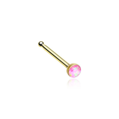 Gold Opal Sparkle Nose Bone Stud Ring Black Pink Purple White Teal 20g 7mm Sexy
