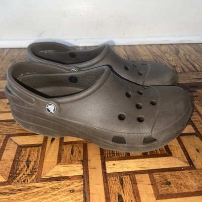 Crocs Unisex Adult Classic Clogs Slate Gray Rubber Slip On Men 10 Womens 12 EUC