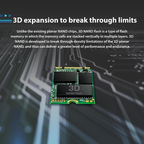 Transcend 128GB M.2 2242 SATA III SSD with Dram Cache, up to 560Mb/S, Compatible - Picture 4 of 7