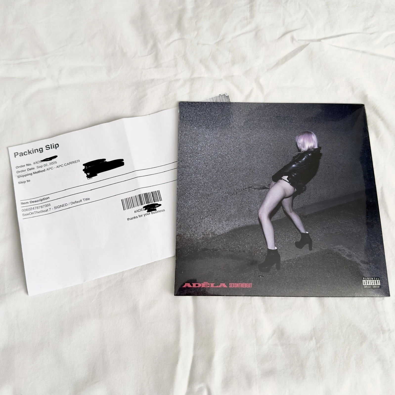 AdÉLA - SexOnTheBeat Limited Edition Single Pink 7” Vinyl Art Card Adela
