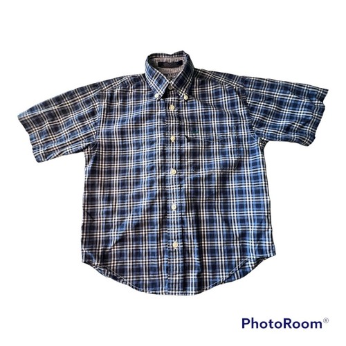 Tommy Hilfiger Boys Small Blue Plaid Short Sleeve Button Down Dress Shirt - Picture 11 of 11